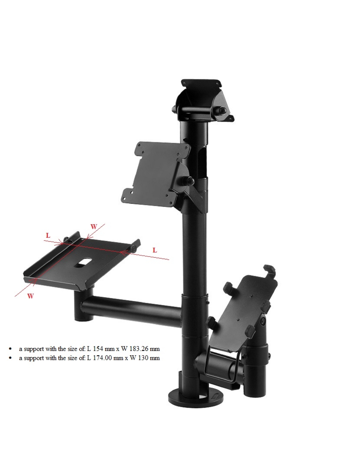 Support modulaire pour double moniteur, TPV et imprimante